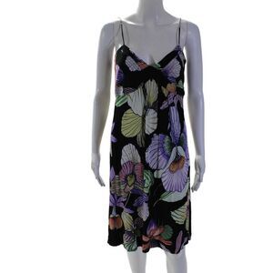 Holly Would Womens Floral Print Sleeveless Sweetheart Multicolored Dress Size M